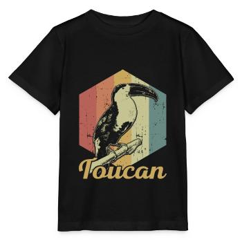 Tukan Retro Vintage Vogel Cooles Geschenk - Stanley/Stella Kinder T-Shirt MINI CREATOR  - Schwarz - Vorne - Mikhail (115cm)