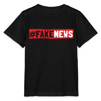 Fake News Hashtag Nouvelles - T-shirt bio MINI CREATOR Stanley/Stella Enfant - noir - Devant - Mikhail (115cm)
