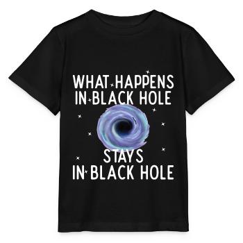 Trou noir What happens stays - T-shirt bio MINI CREATOR Stanley/Stella Enfant - noir - Devant - Mikhail (115cm)
