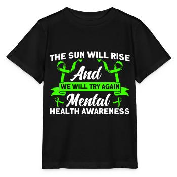 Mental health awareness Mental health - Stanley/Stella MINI CREATOR Kids’ T-Shirt - black - Front - Mikhail (115cm)