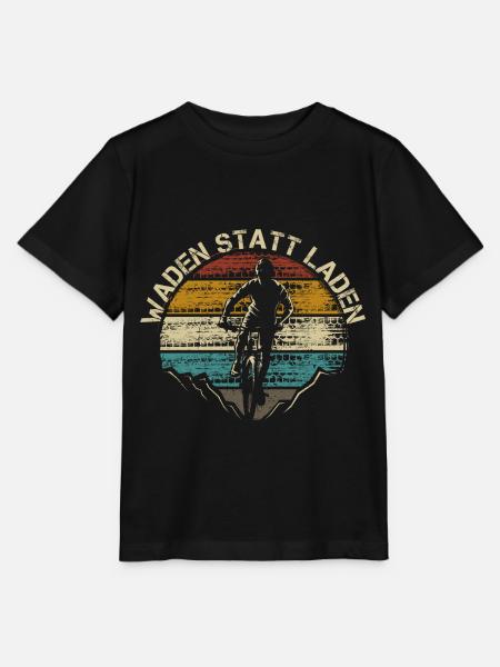 Waden Statt Laden Spruch Mountainbike - Stanley/Stella Kinder T-Shirt MINI CREATOR - Schwarz