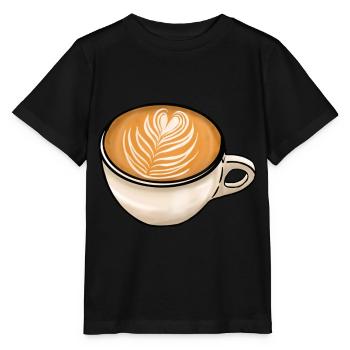 Coffee Cappuccino Fern - Stanley/Stella MINI CREATOR Kids’ T-Shirt - black - Front - Mikhail (115cm)