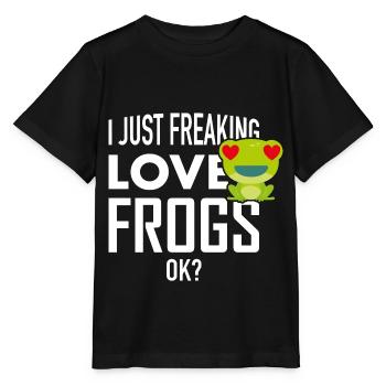 Grenouille J’aime les grenouilles - T-shirt bio MINI CREATOR Stanley/Stella Enfant - noir - Devant - Mikhail (115cm)