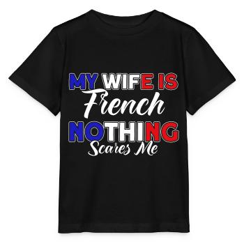 French Flag French Roots Gift - Stanley/Stella MINI CREATOR Kids’ T-Shirt - black - Front - Mikhail (115cm)