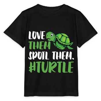 Love them. Spoil them. #Turtle - Stanley/Stella Kinder T-Shirt MINI CREATOR  - Schwarz - Vorne - Mikhail (115cm)