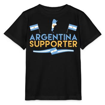fan de Argentina supporter. Supporter d'argentine. - T-shirt bio MINI CREATOR Stanley/Stella Enfant - noir - Devant - Mikhail (115cm)