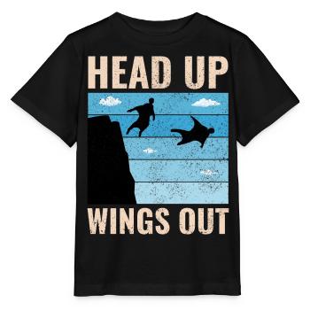 Wingsuit fliegen Base Jumping Fallschirmspringen Wingsuiting - Stanley/Stella Kinder T-Shirt MINI CREATOR  - Schwarz - Vorne - Mikhail (115cm)