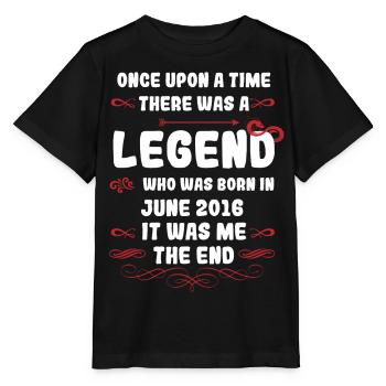 Il était une fois une légende. Juin 2016 Anniversaire - T-shirt bio MINI CREATOR Stanley/Stella Enfant - noir - Devant - Mikhail (115cm)