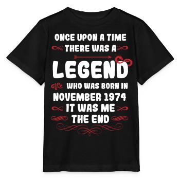 Il était une fois une légende. Novembre 1974 Naissance - T-shirt bio MINI CREATOR Stanley/Stella Enfant - noir - Devant - Mikhail (115cm)