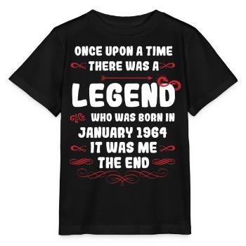 Il était une fois une légende. Janvier 1964 Anniversaire - T-shirt bio MINI CREATOR Stanley/Stella Enfant - noir - Devant - Mikhail (115cm)