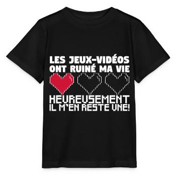 Les Jeux-Vidéos ont ruiné ma vie. - T-shirt bio MINI CREATOR Stanley/Stella Enfant - noir - Devant - Mikhail (115cm)