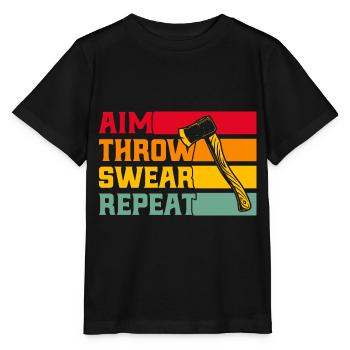 Professionelles Axtwerfen Wettbewerbe im Axtwerfen - Stanley/Stella Kinder T-Shirt MINI CREATOR  - Schwarz - Vorne - Mikhail (115cm)