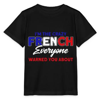 French Flag French Roots Gift - Stanley/Stella MINI CREATOR Kids’ T-Shirt - black - Front - Mikhail (115cm)