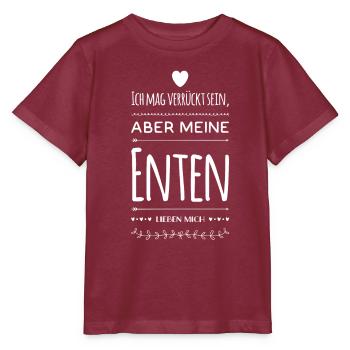 Witziger Spruch Enten - Stanley/Stella Kinder T-Shirt MINI CREATOR  - Burgunderrot - Vorne - Kain (125cm)