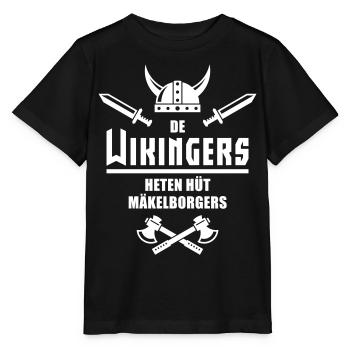 Wikingers = Mäkelborgers (Mecklenburgisch Platt) - Stanley/Stella Kinder T-Shirt MINI CREATOR  - Schwarz - Vorne - Mikhail (115cm)