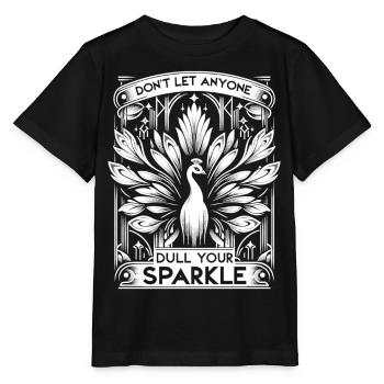 White Art Deco Peacock: Stylish Elegance - Stanley/Stella MINI CREATOR Kids’ T-Shirt - black - Front - Mikhail (115cm)