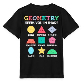 Geometry Shapes with Positive Slogans - Stanley/Stella MINI CREATOR Kids’ T-Shirt - black - Front - Mikhail (115cm)