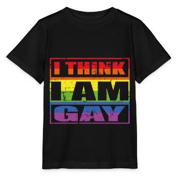 Je crois que je suis gay - T-shirt bio MINI CREATOR Stanley/Stella Enfant - noir - Devant - Mikhail (115cm)