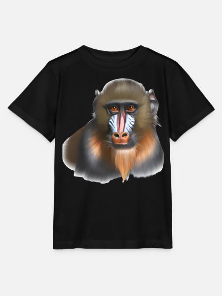 Mandrill Affe - Stanley/Stella Kinder T-Shirt MINI CREATOR  - Schwarz