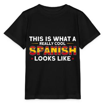 Drapeau espagnol Cadeau racines espagnoles - T-shirt bio MINI CREATOR Stanley/Stella Enfant - noir - Devant - Mikhail (115cm)