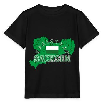 Sachsen - Stanley/Stella Kinder T-Shirt MINI CREATOR  - Schwarz - Vorne - Mikhail (115cm)