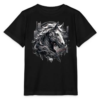 Mecha Tier Tiger Wolf Fuchs Pferd Cyborg - Stanley/Stella Kinder T-Shirt MINI CREATOR  - Schwarz - Vorne - Mikhail (115cm)