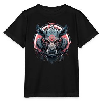 Mecha Tier Tiger Wolf Fuchs Cyborg Wildschwein - Stanley/Stella Kinder T-Shirt MINI CREATOR  - Schwarz - Vorne - Mikhail (115cm)