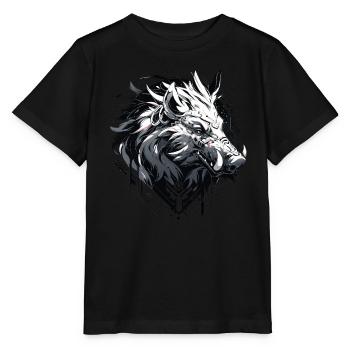 Mecha Tier Tiger Wolf Fuchs Cyborg Wildschwein - Stanley/Stella Kinder T-Shirt MINI CREATOR  - Schwarz - Vorne - Mikhail (115cm)