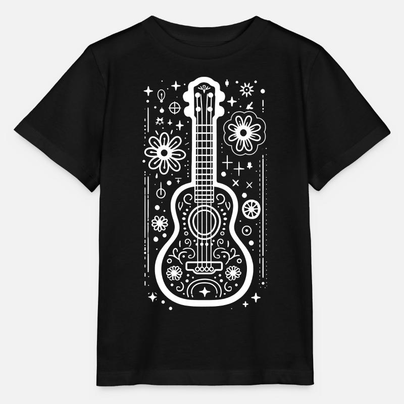 Ukulele Zeichnung - Stanley/Stella Kinder T-Shirt MINI CREATOR  - Schwarz
