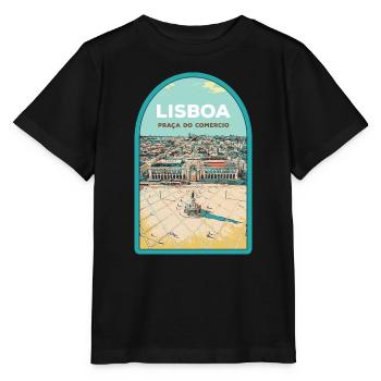 Illustration Commerce Square, Lisbon - Stanley/Stella MINI CREATOR Kids’ T-Shirt - black - Front - Mikhail (115cm)