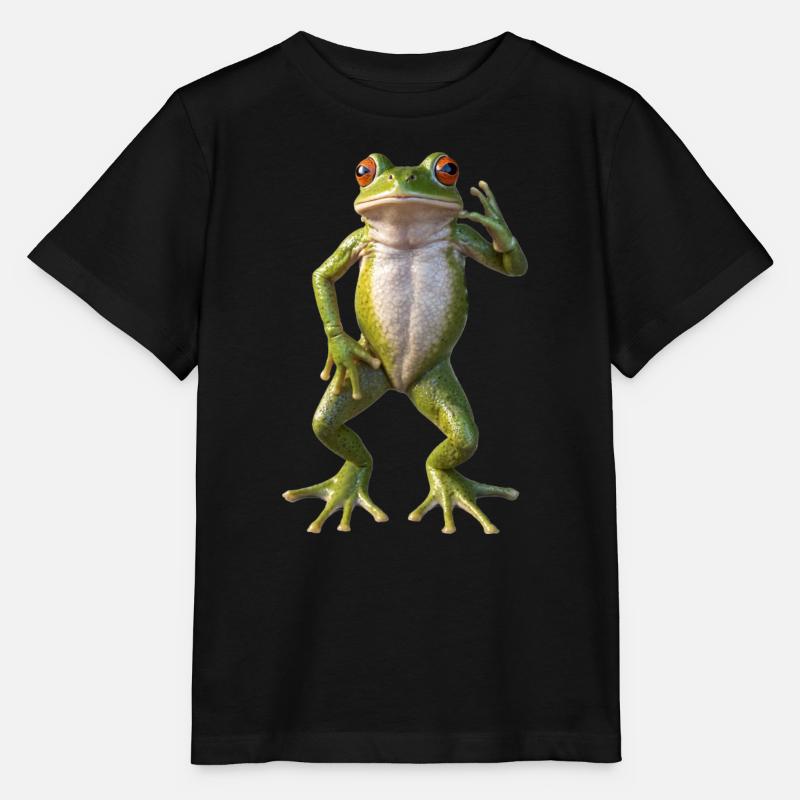 Dancing Frog - Stanley/Stella MINI CREATOR Kids’ T-Shirt - black