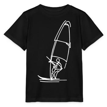 Croquis de planche à voile - T-shirt bio MINI CREATOR Stanley/Stella Enfant - noir - Devant - Mikhail (115cm)