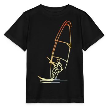 Planche à voile Croquis Vintage - T-shirt bio MINI CREATOR Stanley/Stella Enfant - noir - Devant - Mikhail (115cm)