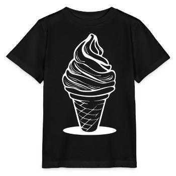 Croquis de cornet de crème glacée - T-shirt bio MINI CREATOR Stanley/Stella Enfant - noir - Devant - Mikhail (115cm)