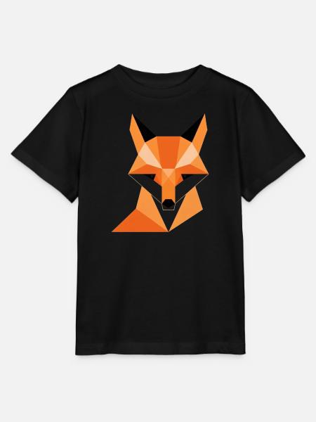 Geometrischer Fuchsdigitaldruck - Stanley/Stella Kinder T-Shirt MINI CREATOR - Schwarz