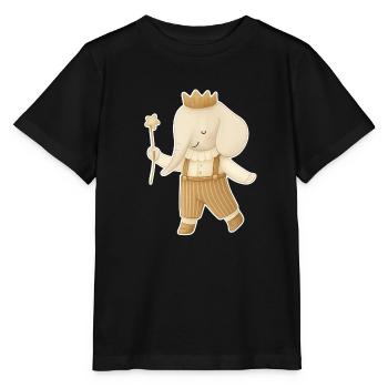 Éléphant royal en salopette - T-shirt bio MINI CREATOR Stanley/Stella Enfant - noir - Devant - Mikhail (115cm)