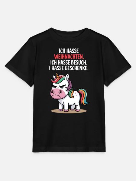 Weihnachtsmuffel Anti Weihnachten Einhorn hasse - Stanley/Stella Kinder T-Shirt MINI CREATOR - Schwarz
