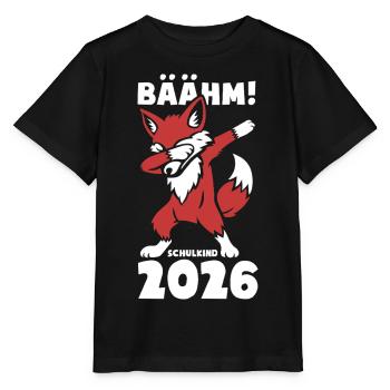 Bäääm! Schoolchild 2026 - Cunning Fox - Stanley/Stella MINI CREATOR Kids’ T-Shirt - black - Front - Mikhail (115cm)