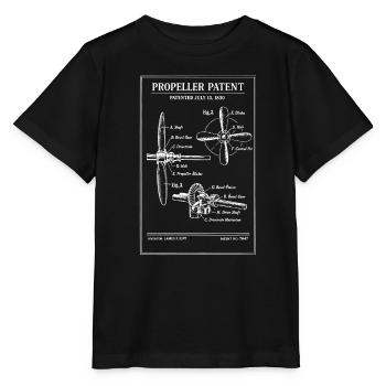 Plan de brevet d’hélice - T-shirt bio MINI CREATOR Stanley/Stella Enfant - noir - Devant - Mikhail (115cm)