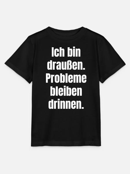 Draußen Spruch Großformat - Stanley/Stella Kinder T-Shirt MINI CREATOR - Schwarz