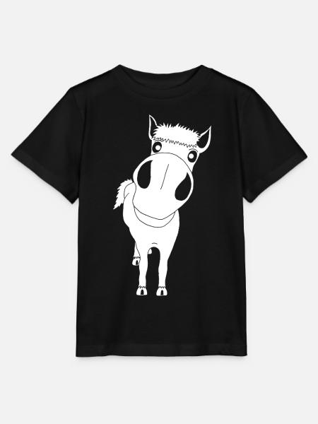Nahaufnahme eines Pferdes (weiß) - Stanley/Stella Kinder T-Shirt MINI CREATOR - Schwarz