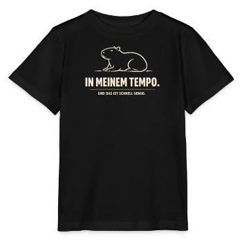 In meinem Tempo Biber Illustration - Stanley/Stella Kinder T-Shirt MINI CREATOR  - Schwarz - Vorne - Mikhail (115cm)