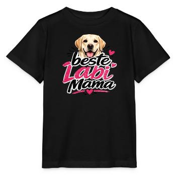 Meilleur design de maman de chien Labi - T-shirt bio MINI CREATOR Stanley/Stella Enfant - noir - Devant - Mikhail (115cm)