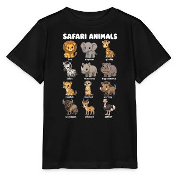 Safari Animal Cute - Stanley/Stella MINI CREATOR Kids’ T-Shirt - black - Front - Mikhail (115cm)