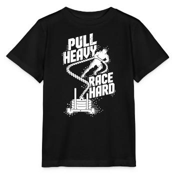 Pull Heavy Race Hard - Stanley/Stella Kinder T-Shirt MINI CREATOR  - Schwarz - Vorne - Mikhail (115cm)