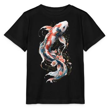Koi mécanique florale - T-shirt bio MINI CREATOR Stanley/Stella Enfant - noir - Devant - Mikhail (115cm)