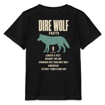 Dire Wolf Fakten Eiszeit Größenvergleich Tafel - Stanley/Stella Kinder T-Shirt MINI CREATOR  - Schwarz - Vorne - Mikhail (115cm)