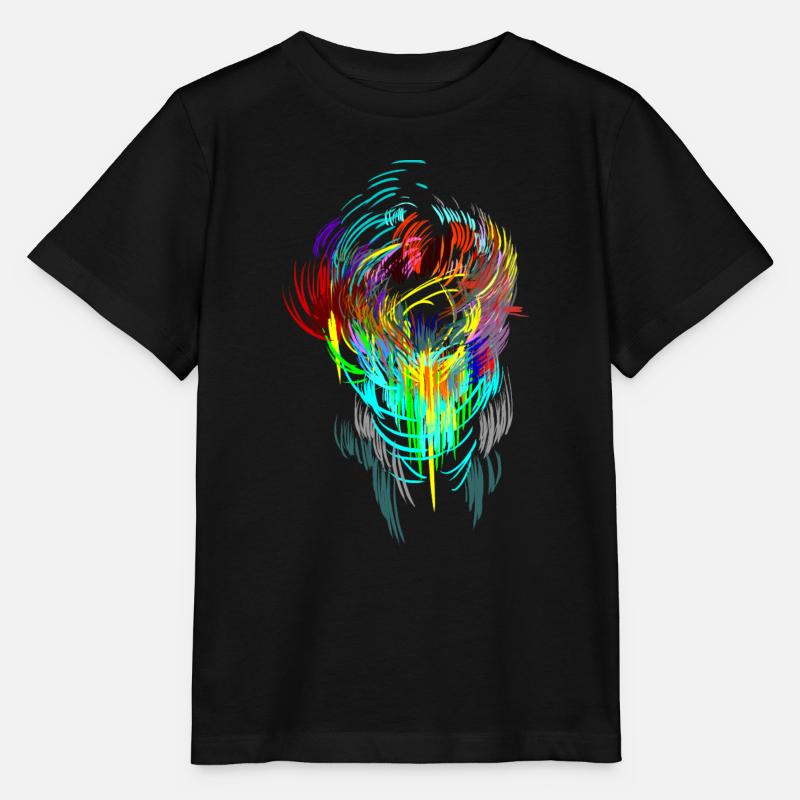 Neon - masque de science-fiction psychédélique techno tête de gamer - T-shirt bio MINI CREATOR Stanley/Stella Enfant - noir