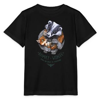 Respect wildlife - T-shirt bio MINI CREATOR Stanley/Stella Enfant - noir - Devant - Mikhail (115cm)