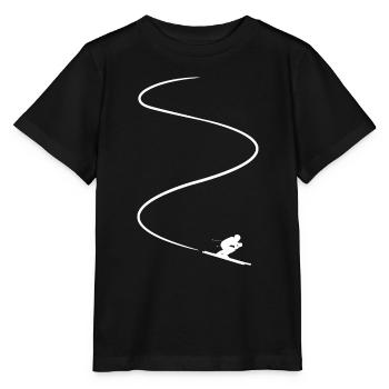 Alpin Ski Skifahrer Skipiste Minimalistisch - Stanley/Stella Kinder T-Shirt MINI CREATOR  - Schwarz - Vorne - Mikhail (115cm)
